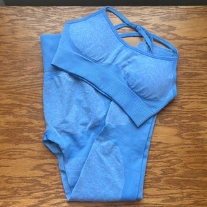 Blue workout outfit, size small